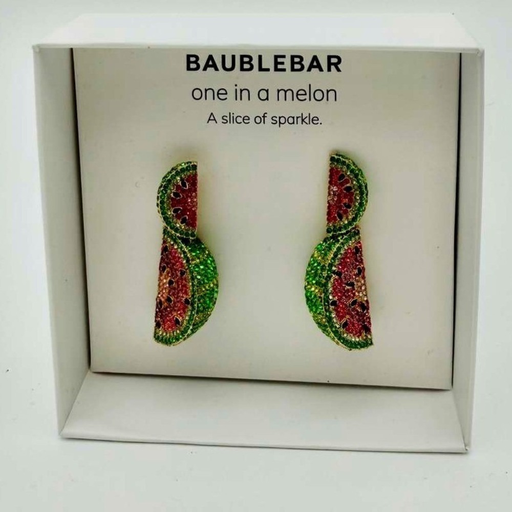 BaubleBar Watermelon Pave Crystal Ring - Gold Tone - NWT‎